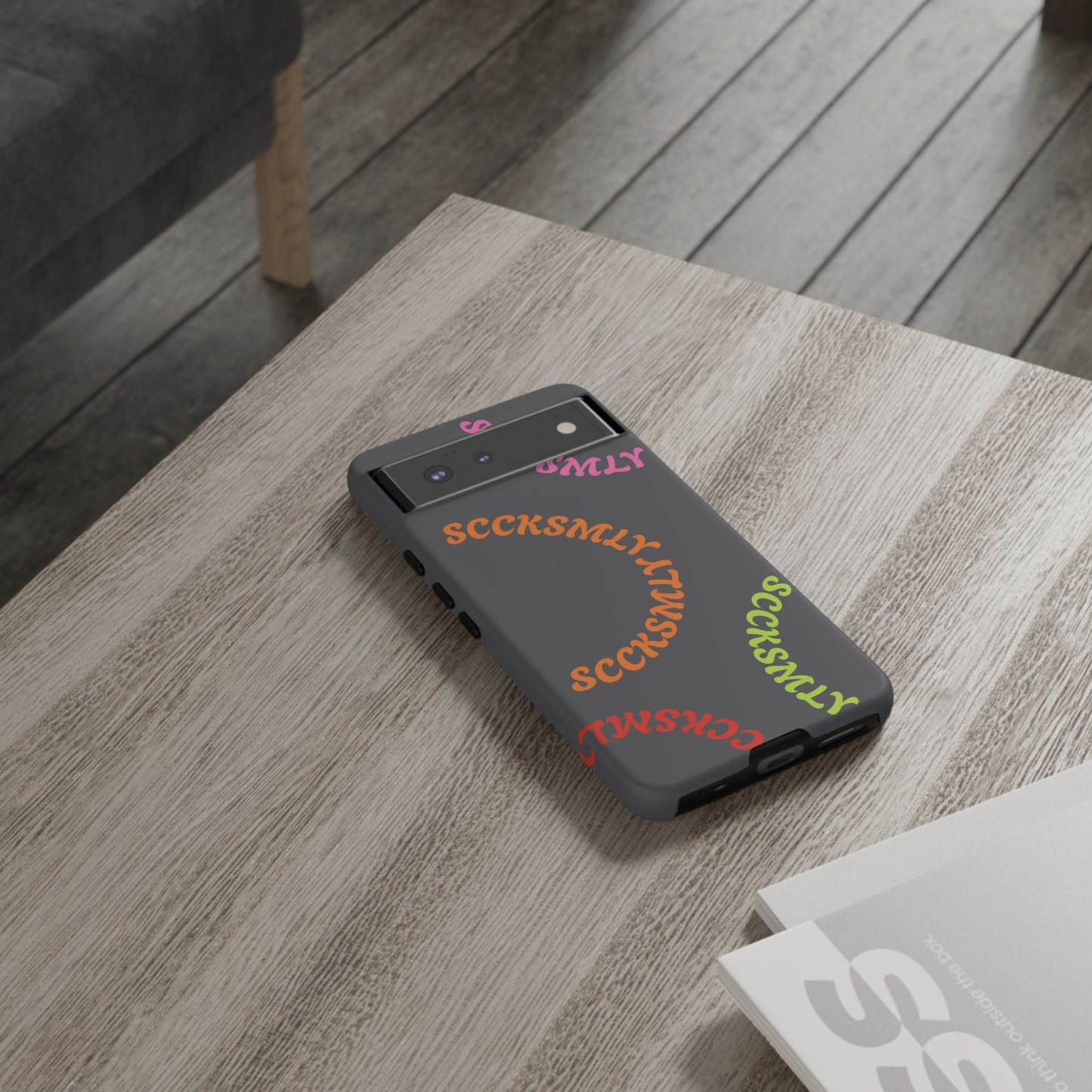 Y2K Wavy Script Tough Case for Google Pixel- Gray