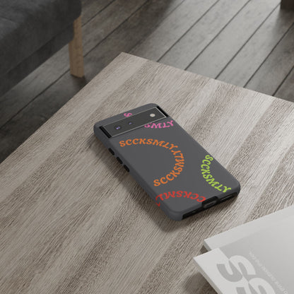 Y2K Wavy Script Tough Case for Google Pixel- Gray