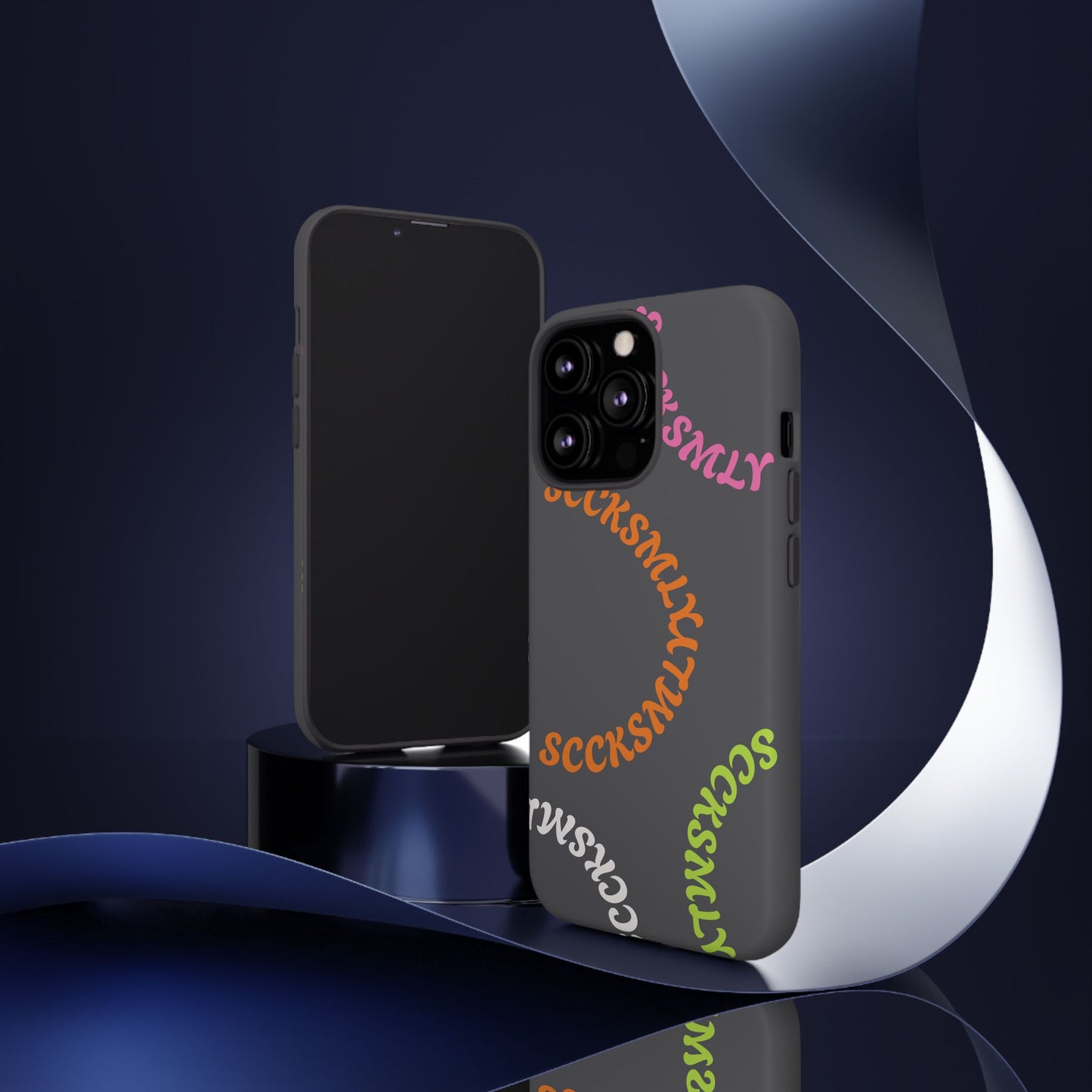 Y2K Wavy Script Tough Case for Apple- Gray