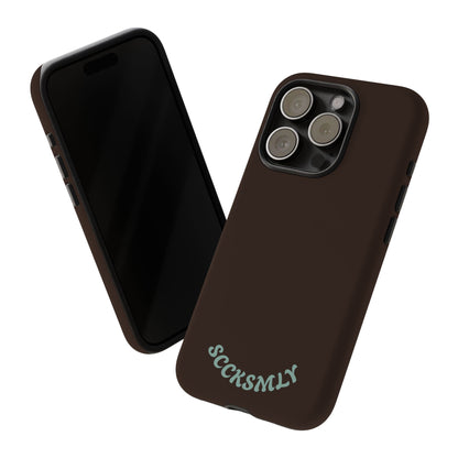 SOLID Espresso Mint Tough Phone Case for Apple