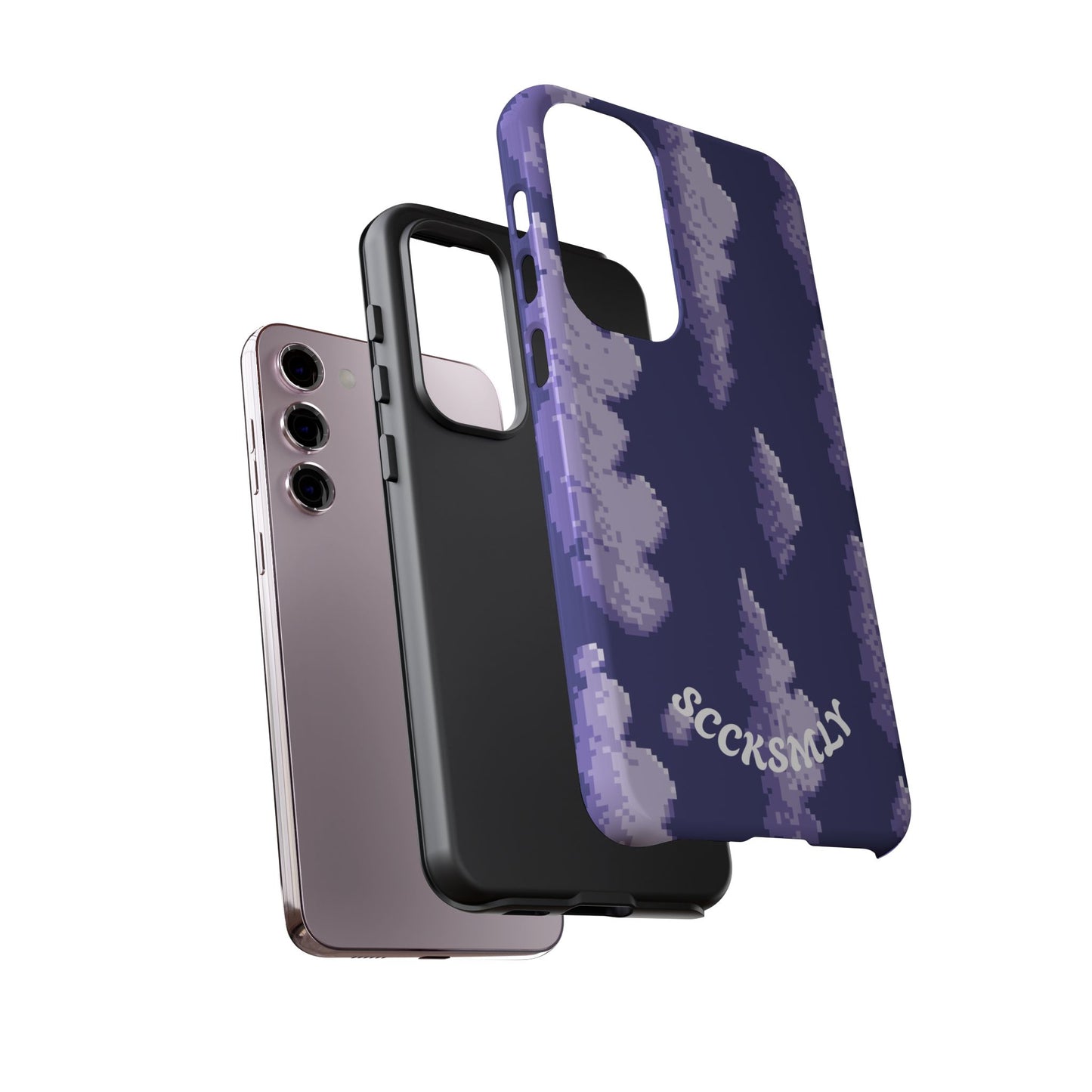 Lilac Pixel Cloud Tough Phone Case for Samsung