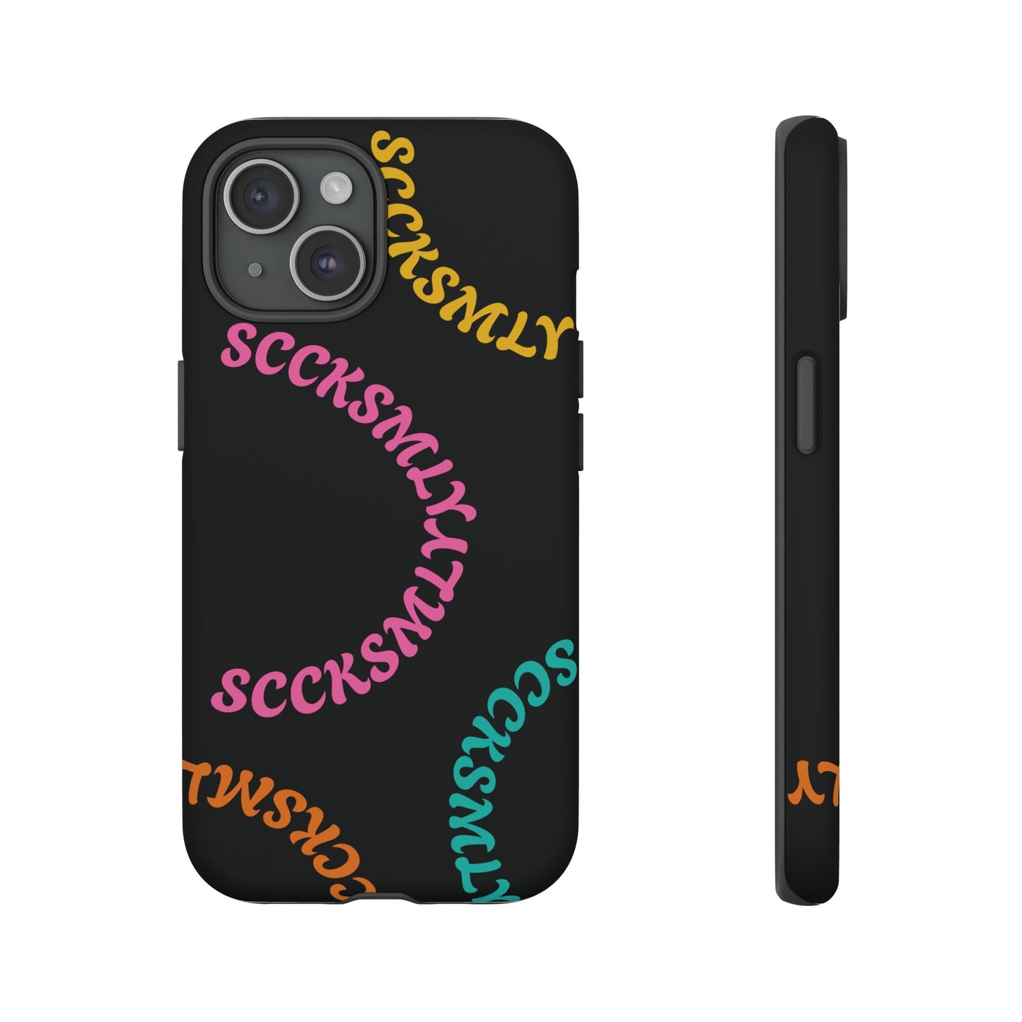 Y2K Wavy Script Tough Case for Apple- Black