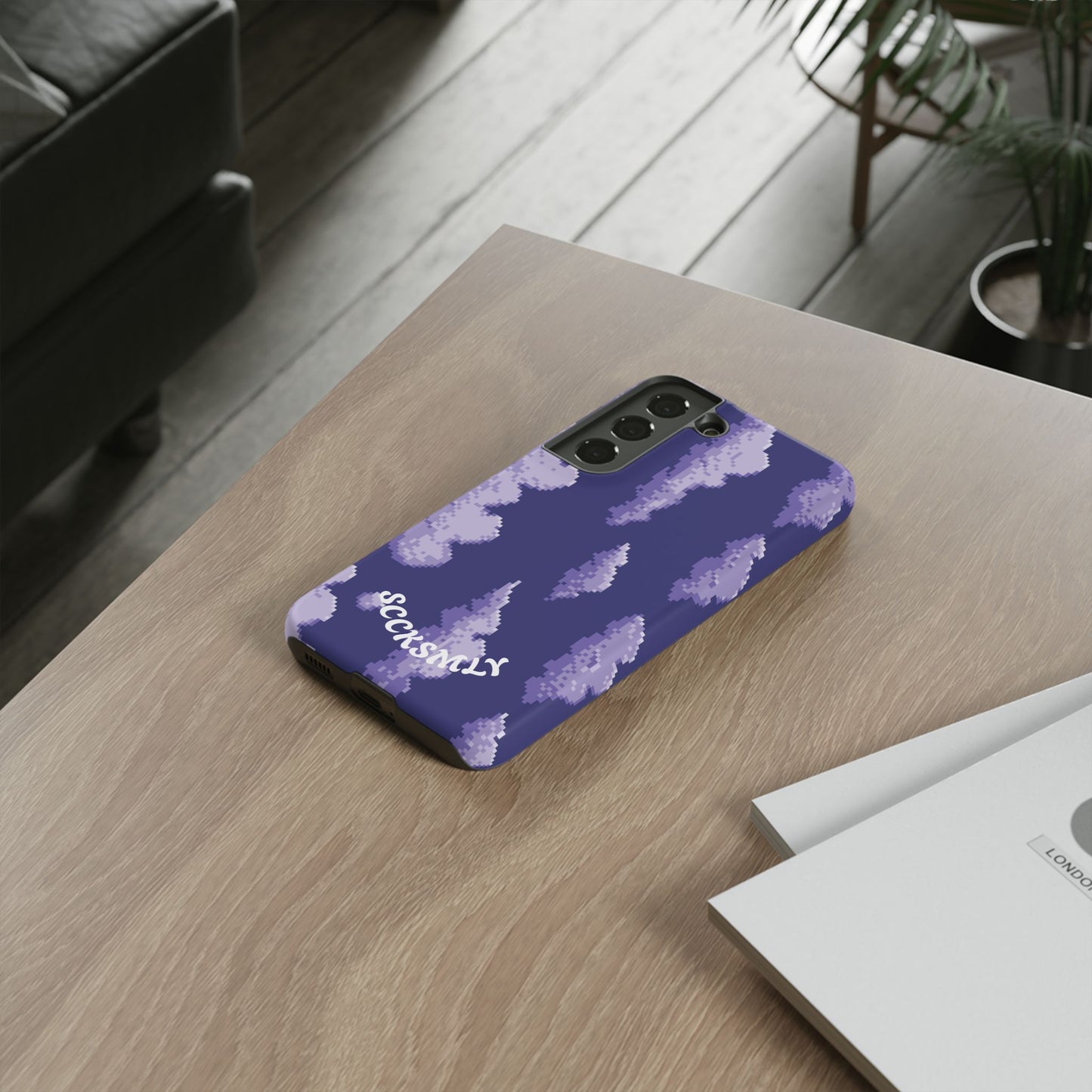 Lilac Pixel Cloud Tough Phone Case for Samsung