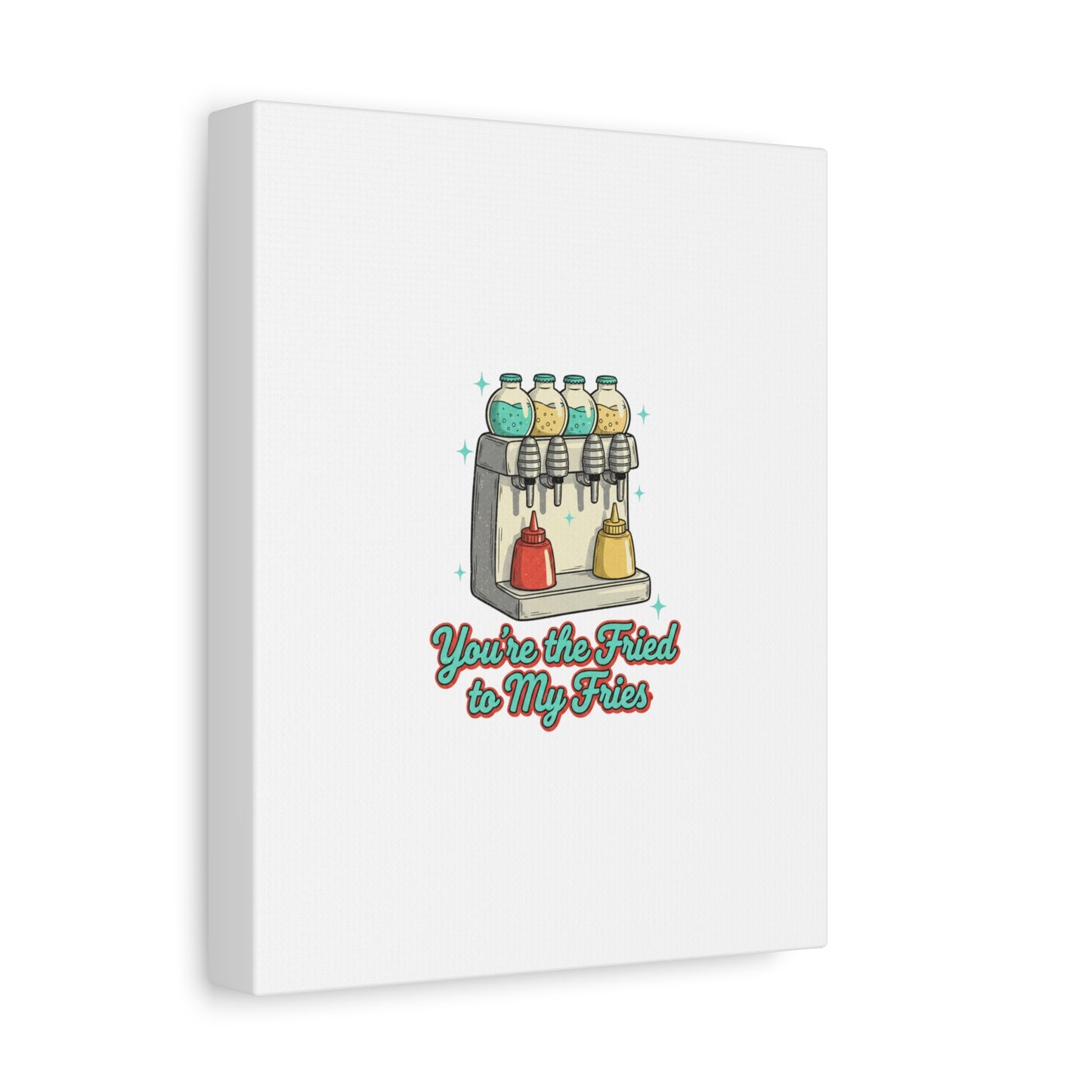 You’re the Fried to My Fries Canvas | Retro Diner Matchbook, Pantry Label Art