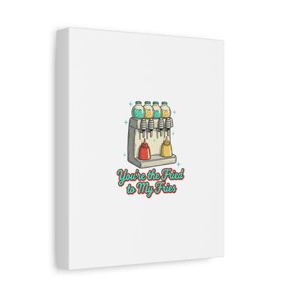 You’re the Fried to My Fries Canvas | Retro Diner Matchbook, Pantry Label Art
