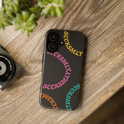 Y2K Wavy Script Tough Case for Apple- Black
