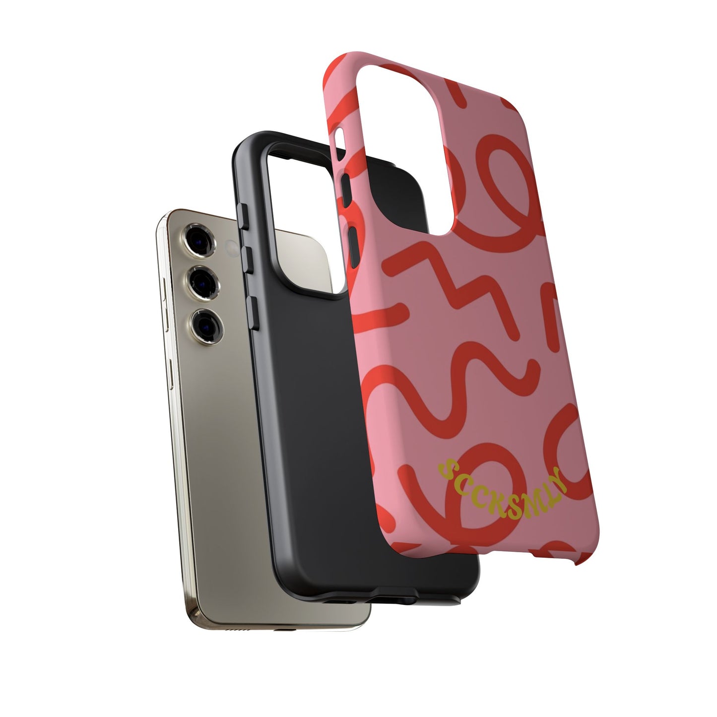 Red Candy Swirls Tough Phone Case for Samsung