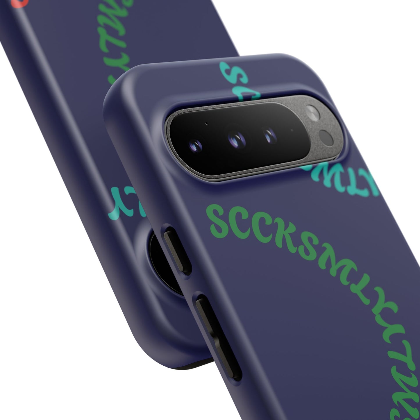 Y2K Wavy Script Tough Case for Google Pixel- Navy Blue