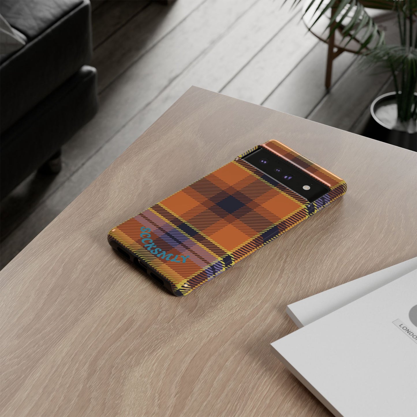 Orange Sickle Plaid Phone Case for Google Pixel