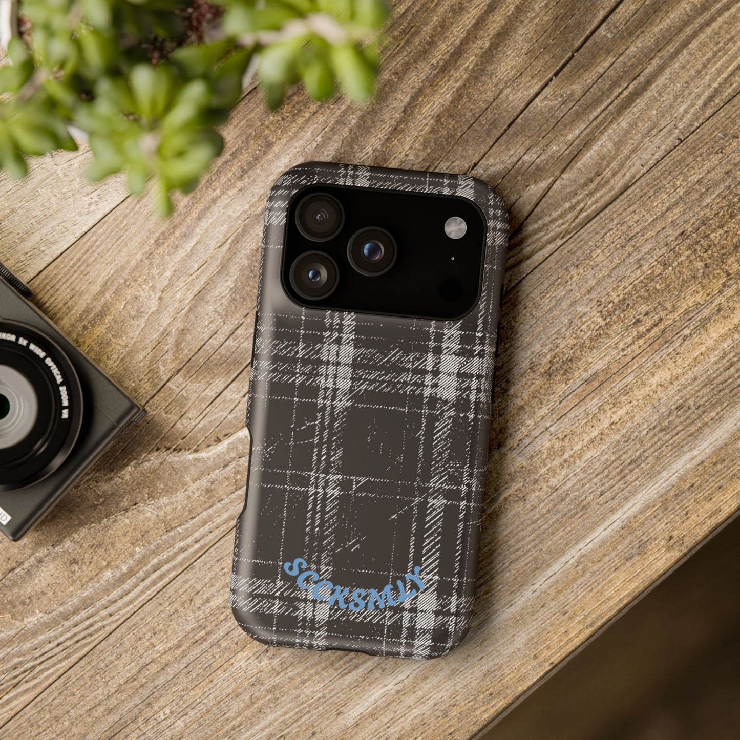 Smoky Grungy Plaid Phone Case for Apple