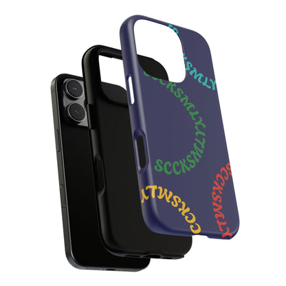 Y2K Wavy Script Tough Case for Apple- Navy Blue