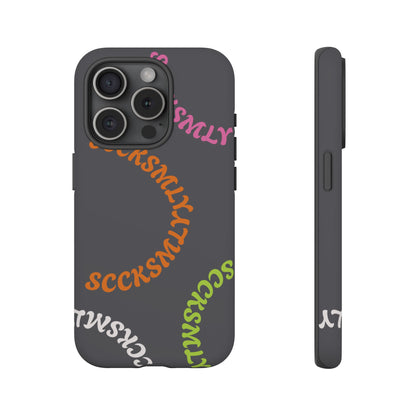 Y2K Wavy Script Tough Case for Apple- Gray