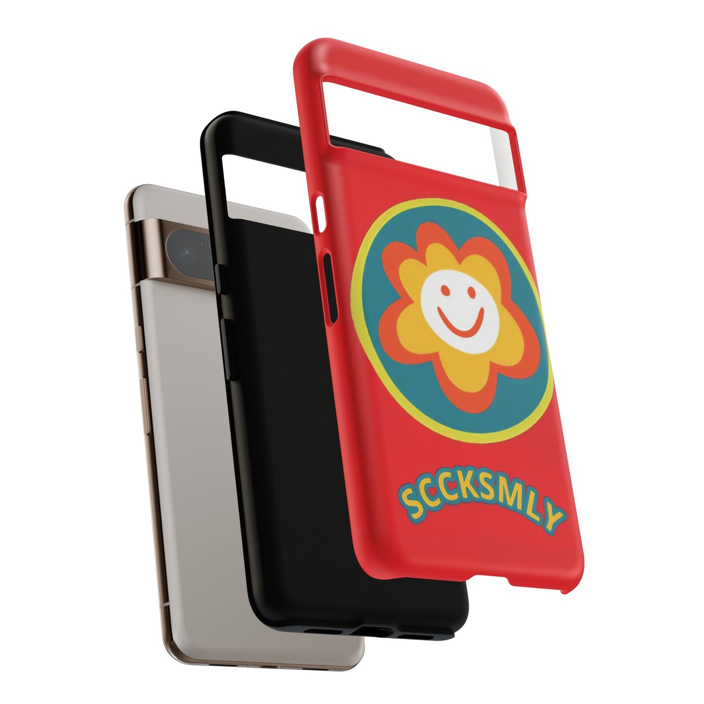 Red "SUNSHINE SMILE" Tough Phone Case for Google Pixel
