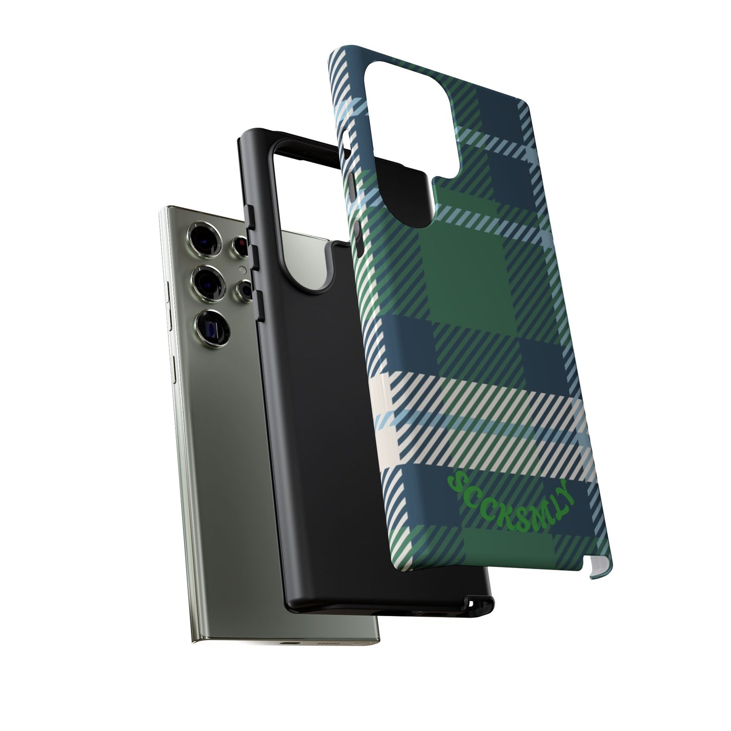 Earth and Sky Plaid Tough Phone Case for Samsung
