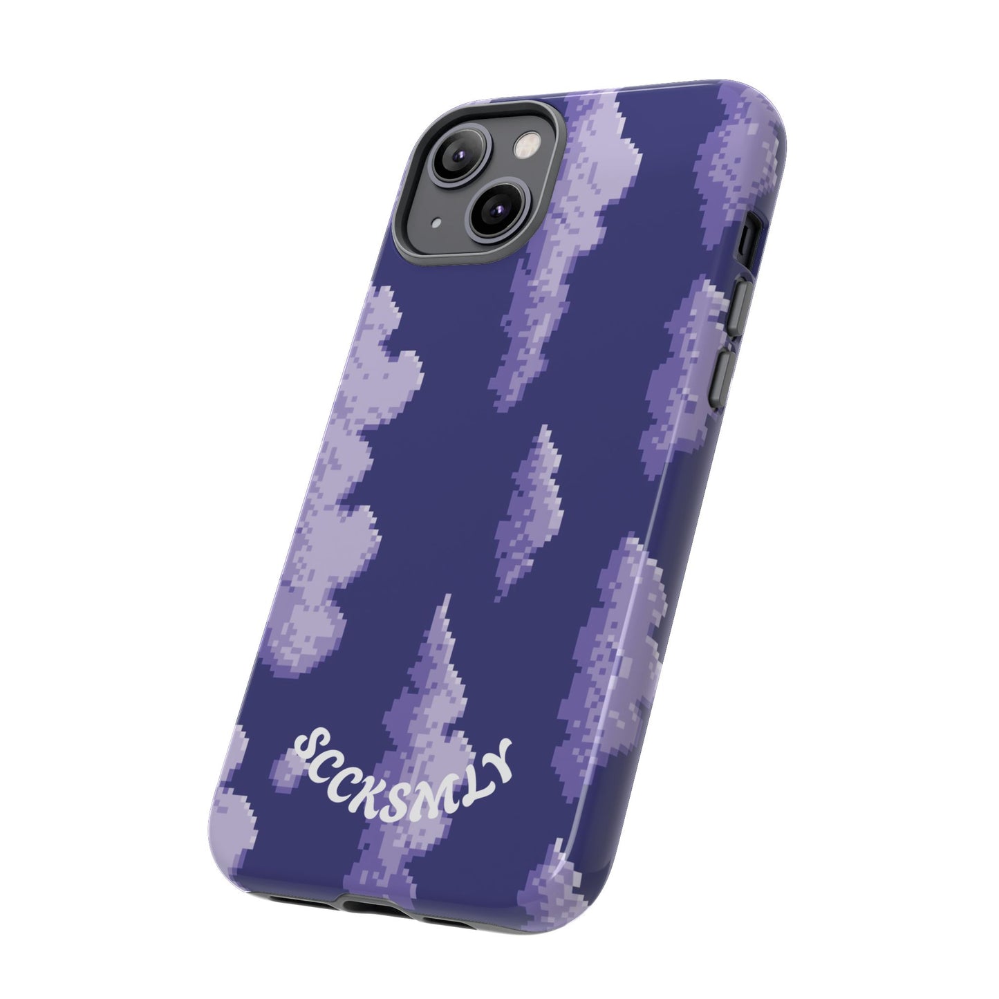 Lilac Pixel Cloud Tough Phone Case for Apple