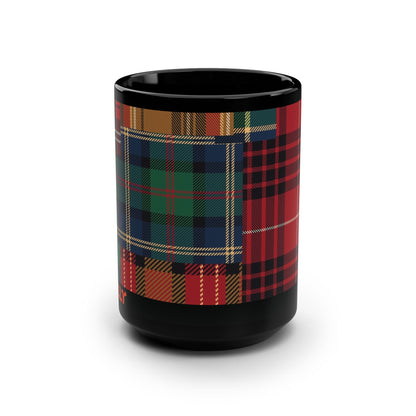 Mug Heritage Hues Patchwork 15 oz — Black