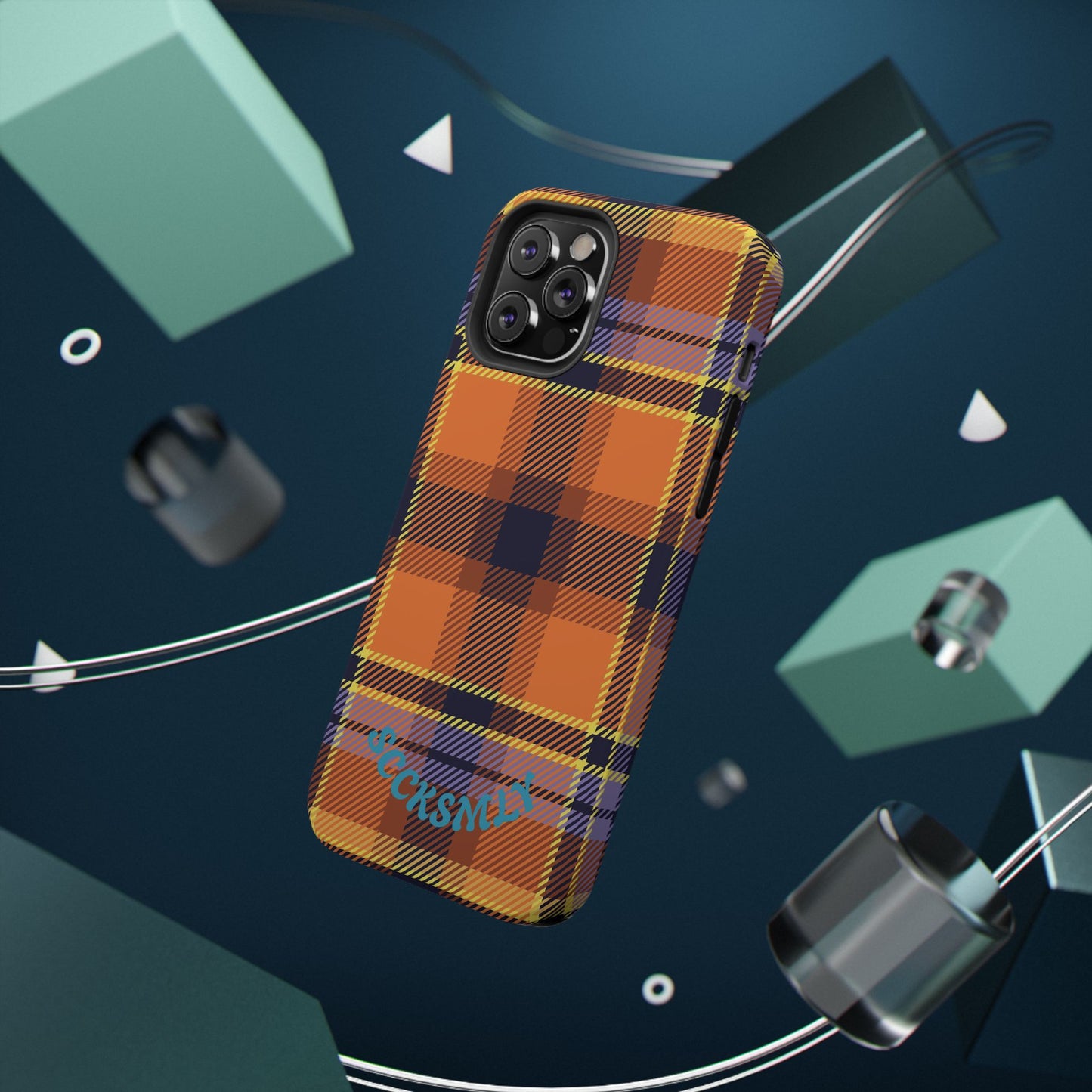 Orange Sickle Plaid  Phone Case for Apple