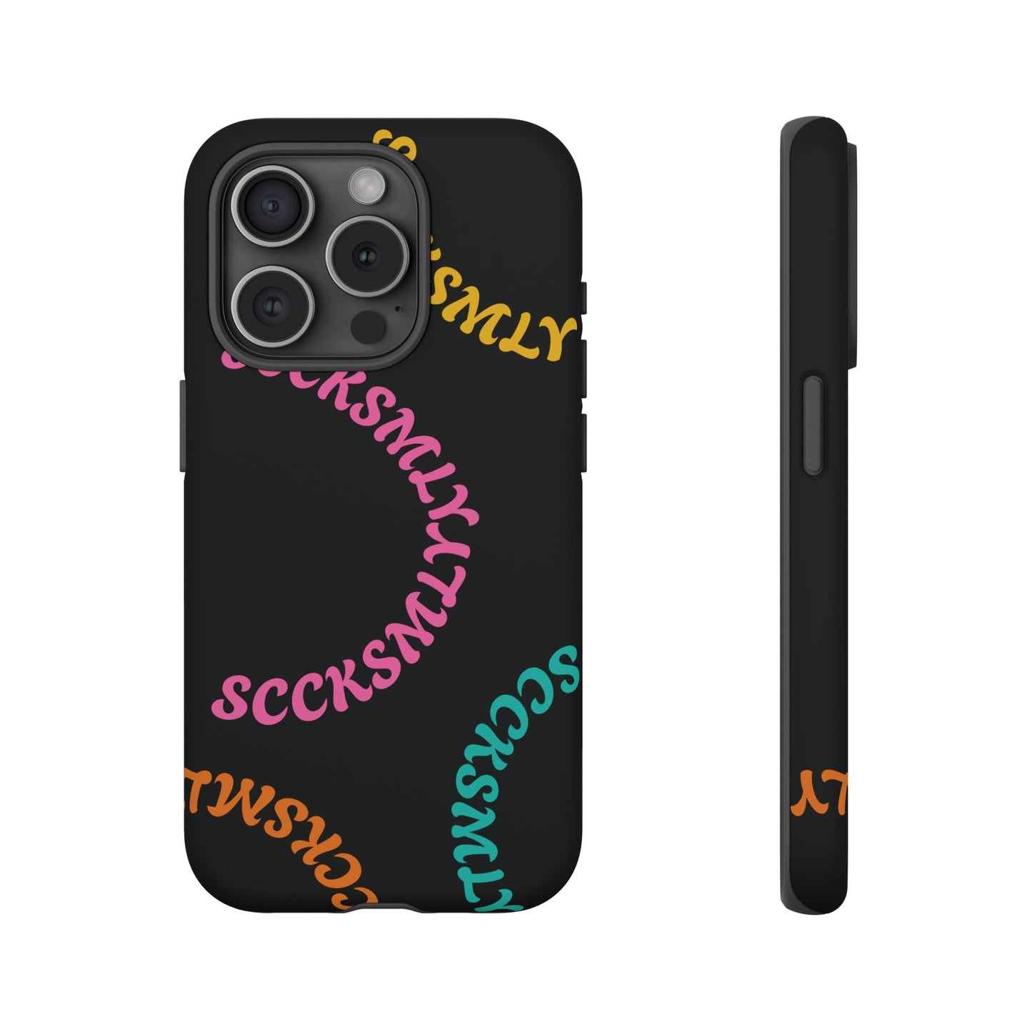 Y2K Wavy Script Tough Case for Apple- Black