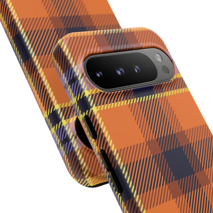Orange Sickle Plaid Phone Case for Google Pixel