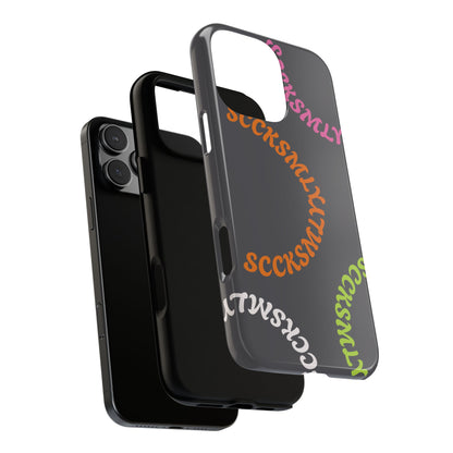 Y2K Wavy Script Tough Case for Apple- Gray