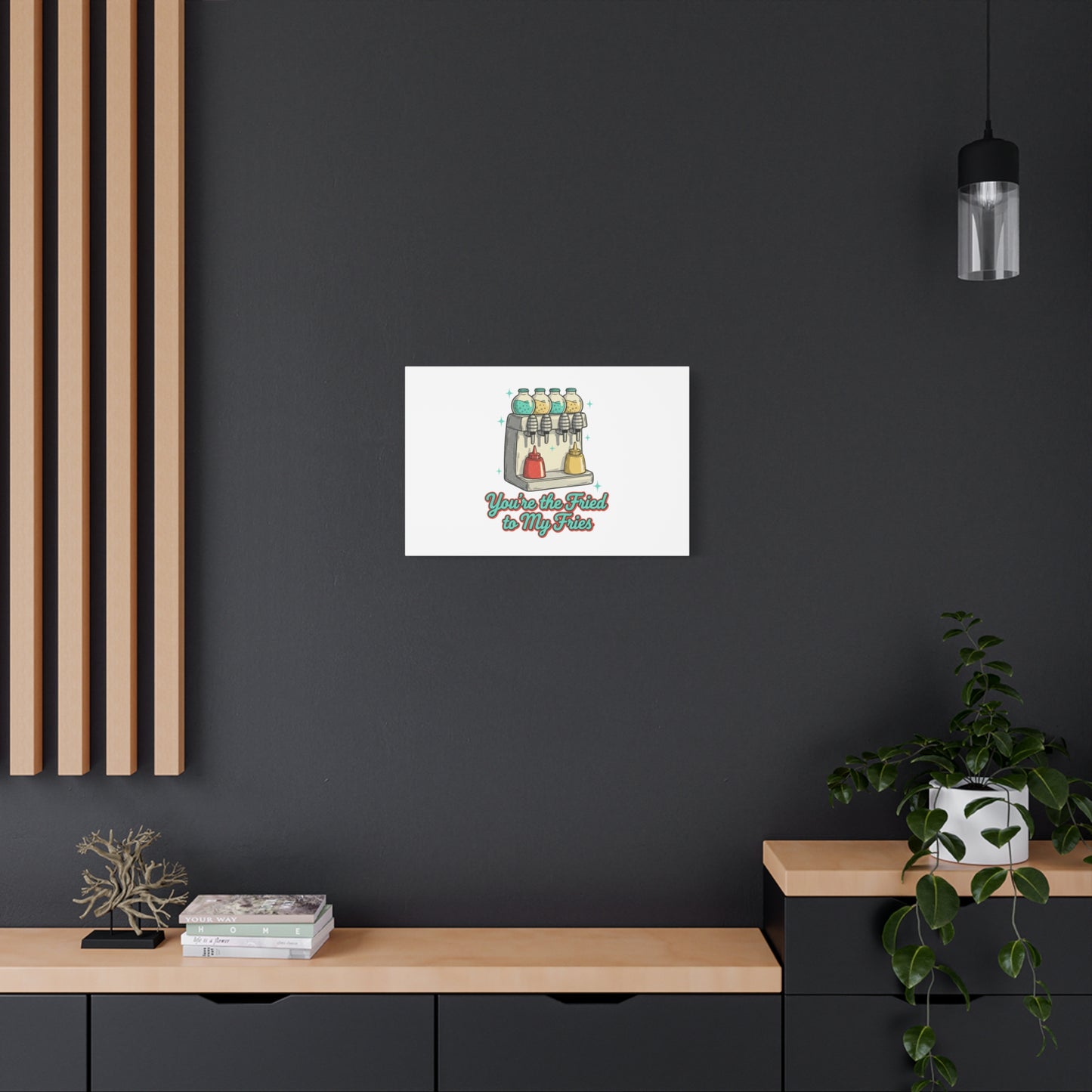 You’re the Fried to My Fries Canvas | Retro Diner Matchbook, Pantry Label Art