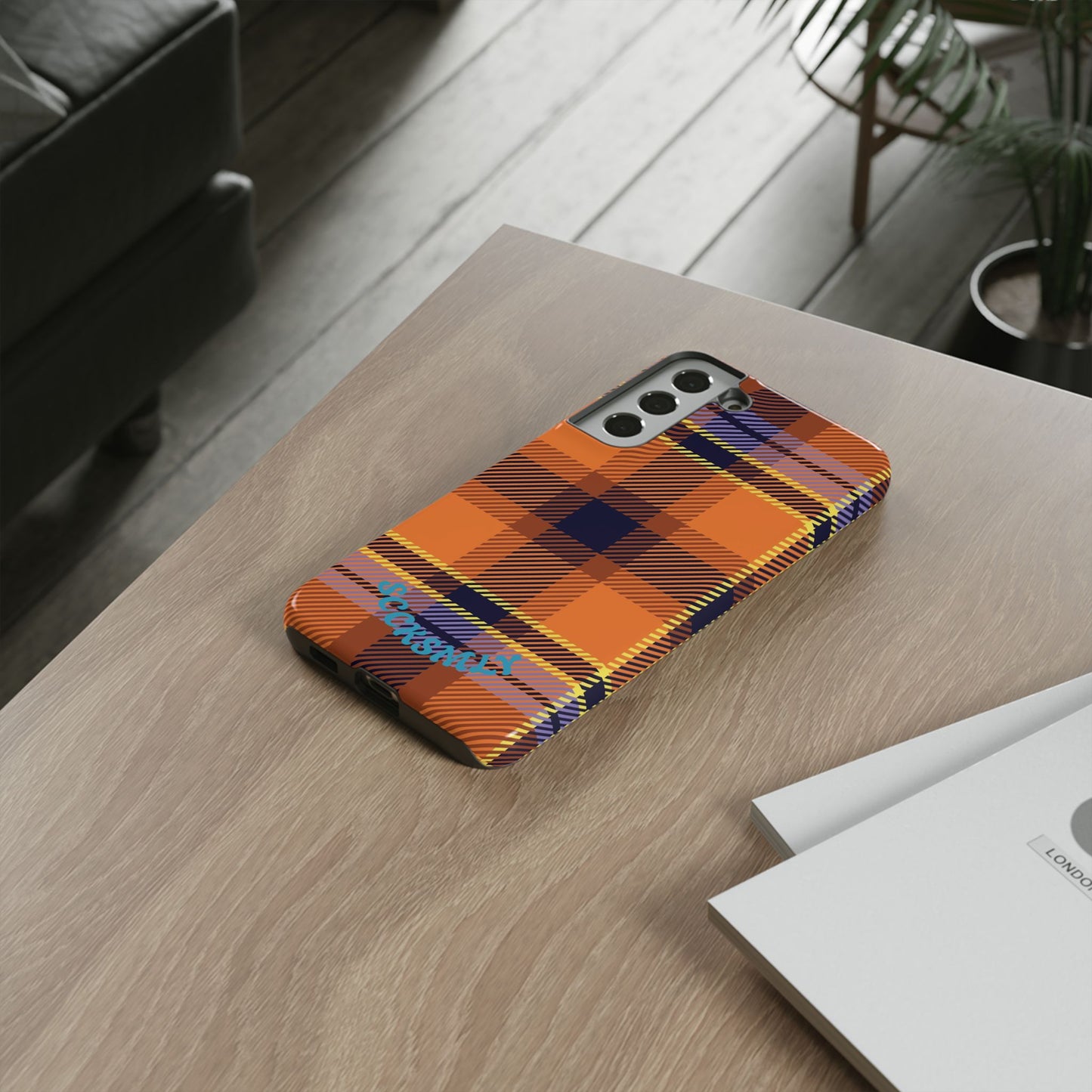 Orange Sickle Plaid Phone Case for Samsung