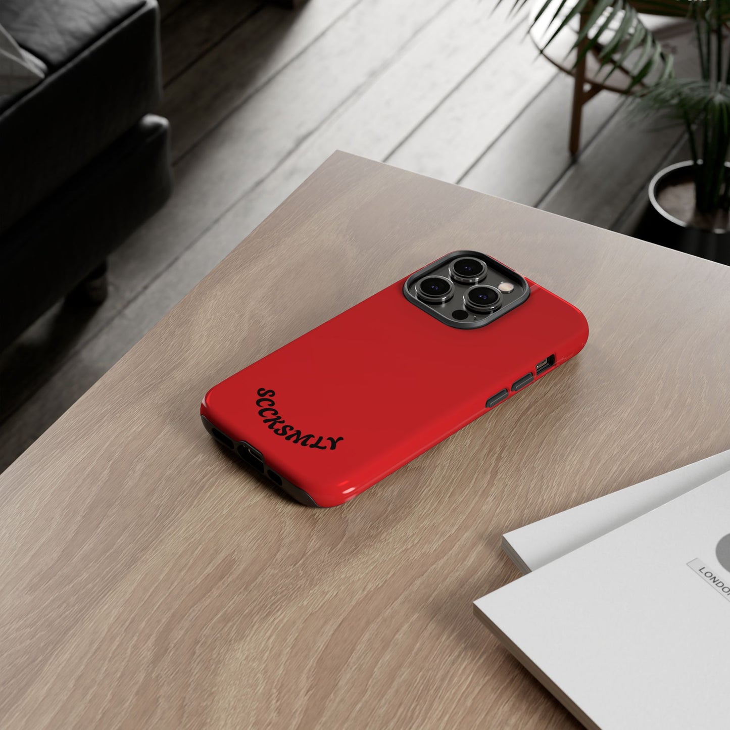 SOLID Screaming Red Tough Case for Apple