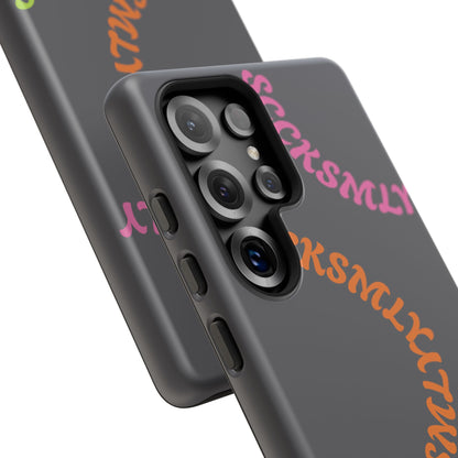 Y2K Wavy Script Tough Case for Samsung- Gray