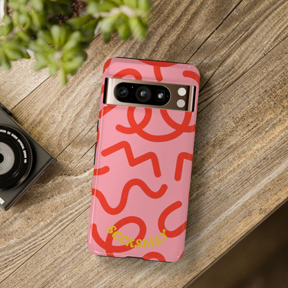 Red Candy Swirls Tough Phone Case for Google