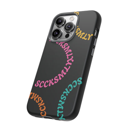 Y2K Wavy Script Tough Case for Apple- Black