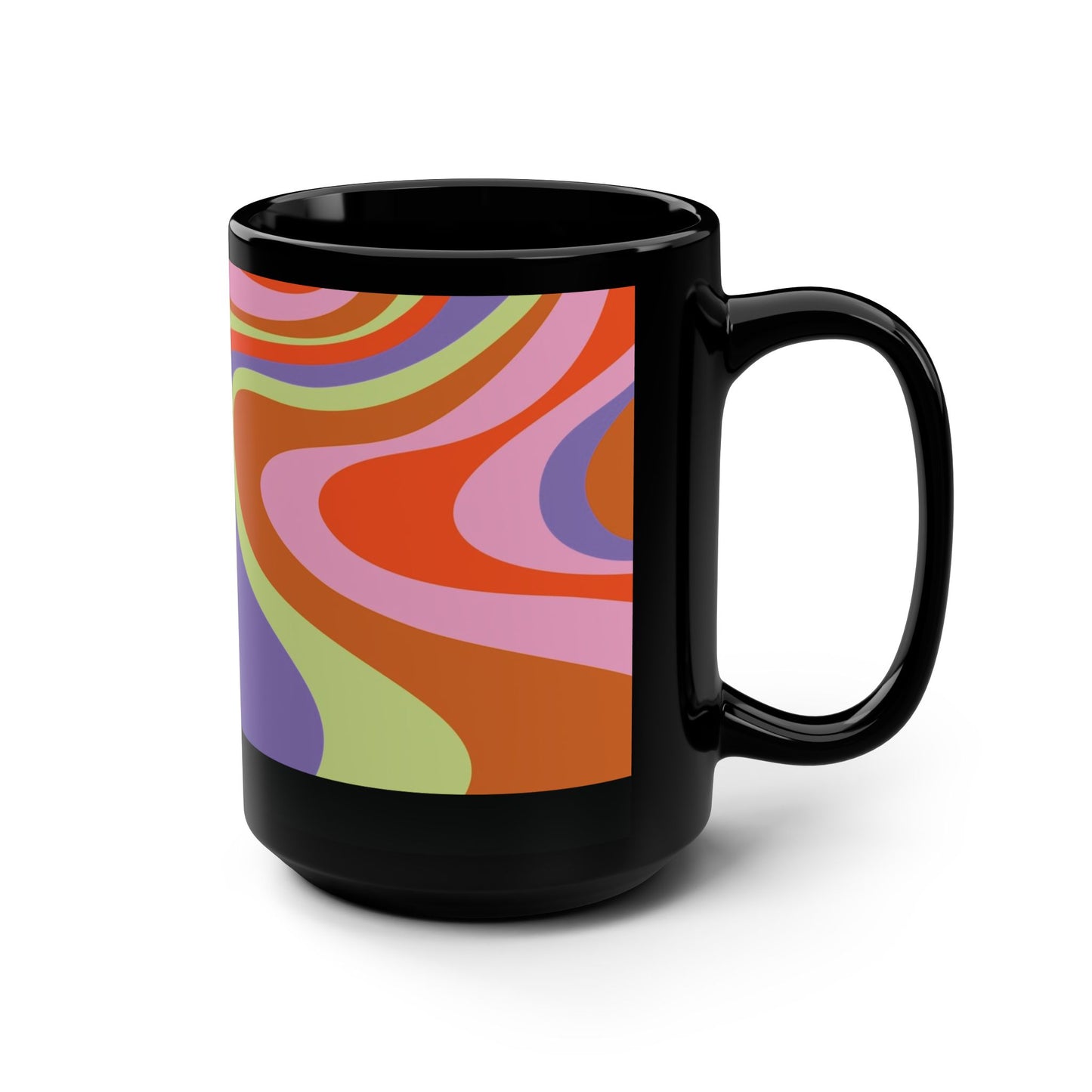 Mug Curvy Swirl 15 oz — Black