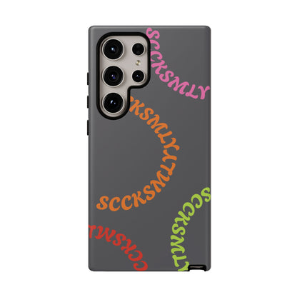 Y2K Wavy Script Tough Case for Samsung- Gray