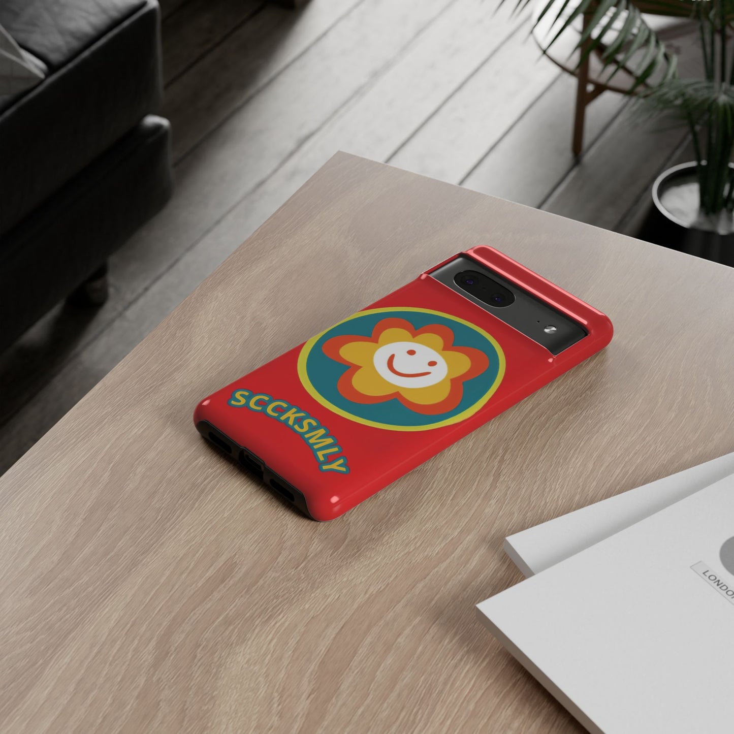 Red "SUNSHINE SMILE" Tough Phone Case for Google Pixel