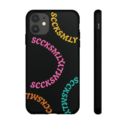 Y2K Wavy Script Tough Case for Apple- Black
