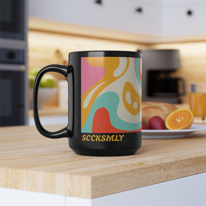 Mug Psychodelic Acid Swirl 15oz — Black