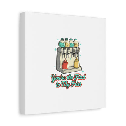 You’re the Fried to My Fries Canvas | Retro Diner Matchbook, Pantry Label Art