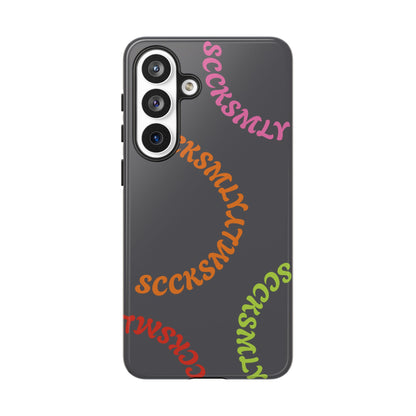 Y2K Wavy Script Tough Case for Samsung- Gray