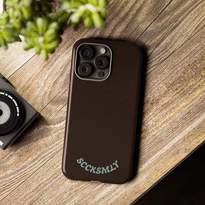 SOLID Espresso Mint Tough Phone Case for Apple