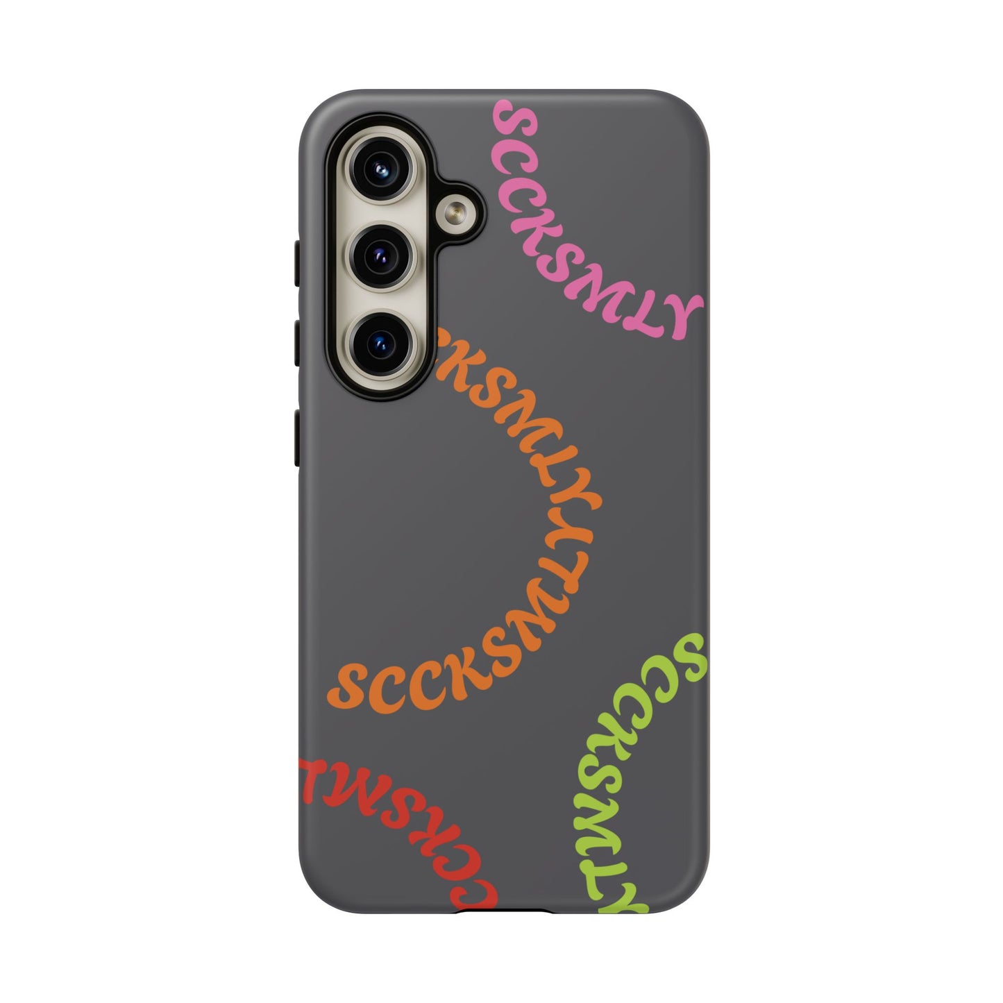 Y2K Wavy Script Tough Case for Samsung- Gray