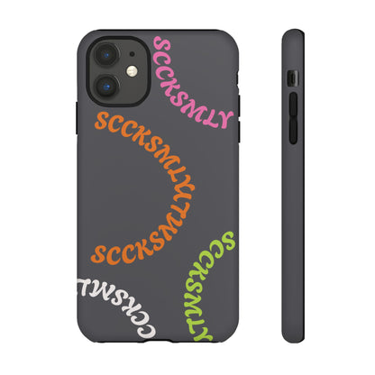 Y2K Wavy Script Tough Case for Apple- Gray