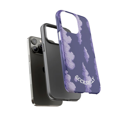 Lilac Pixel Cloud Tough Phone Case for Apple
