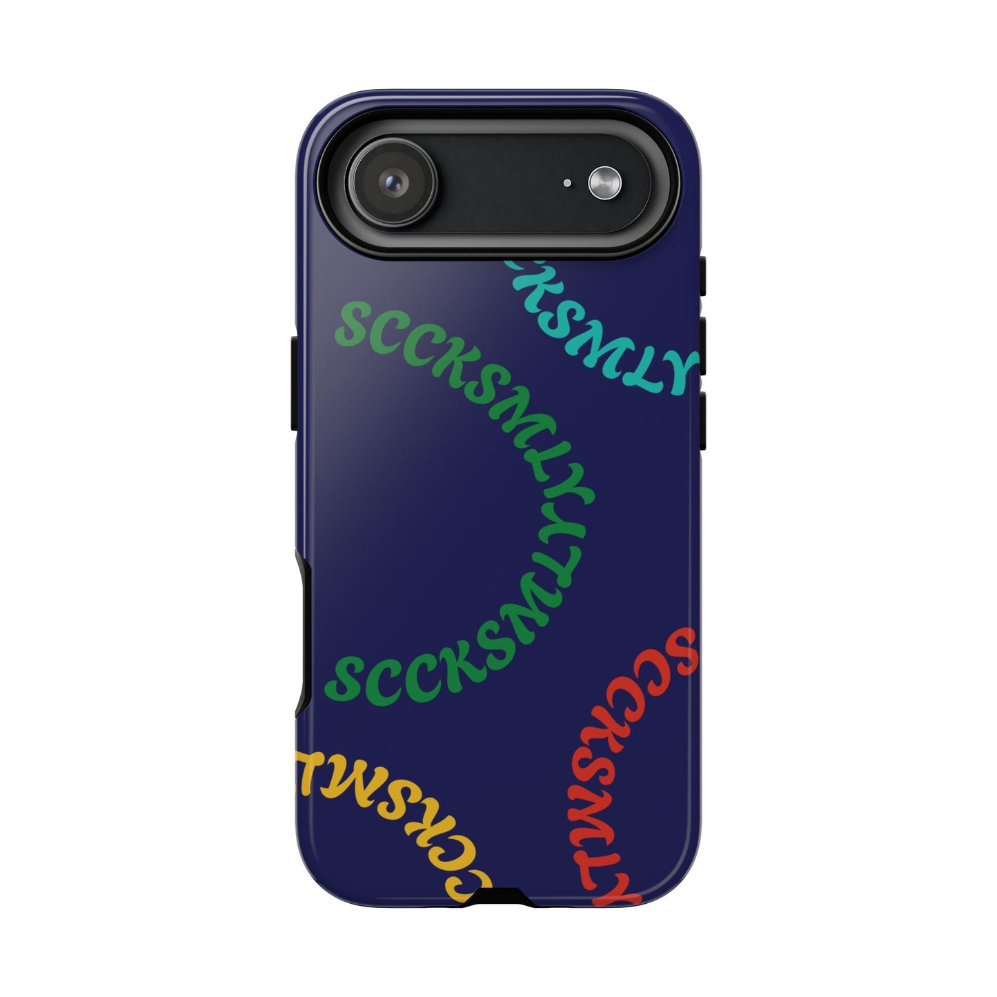 Y2K Wavy Script Tough Case for Apple- Navy Blue