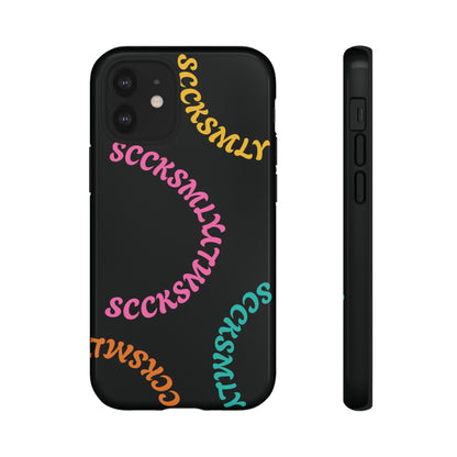 Y2K Wavy Script Tough Case for Apple- Black