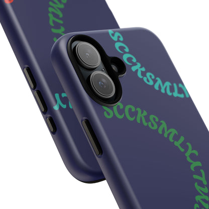 Y2K Wavy Script Tough Case for Apple- Navy Blue