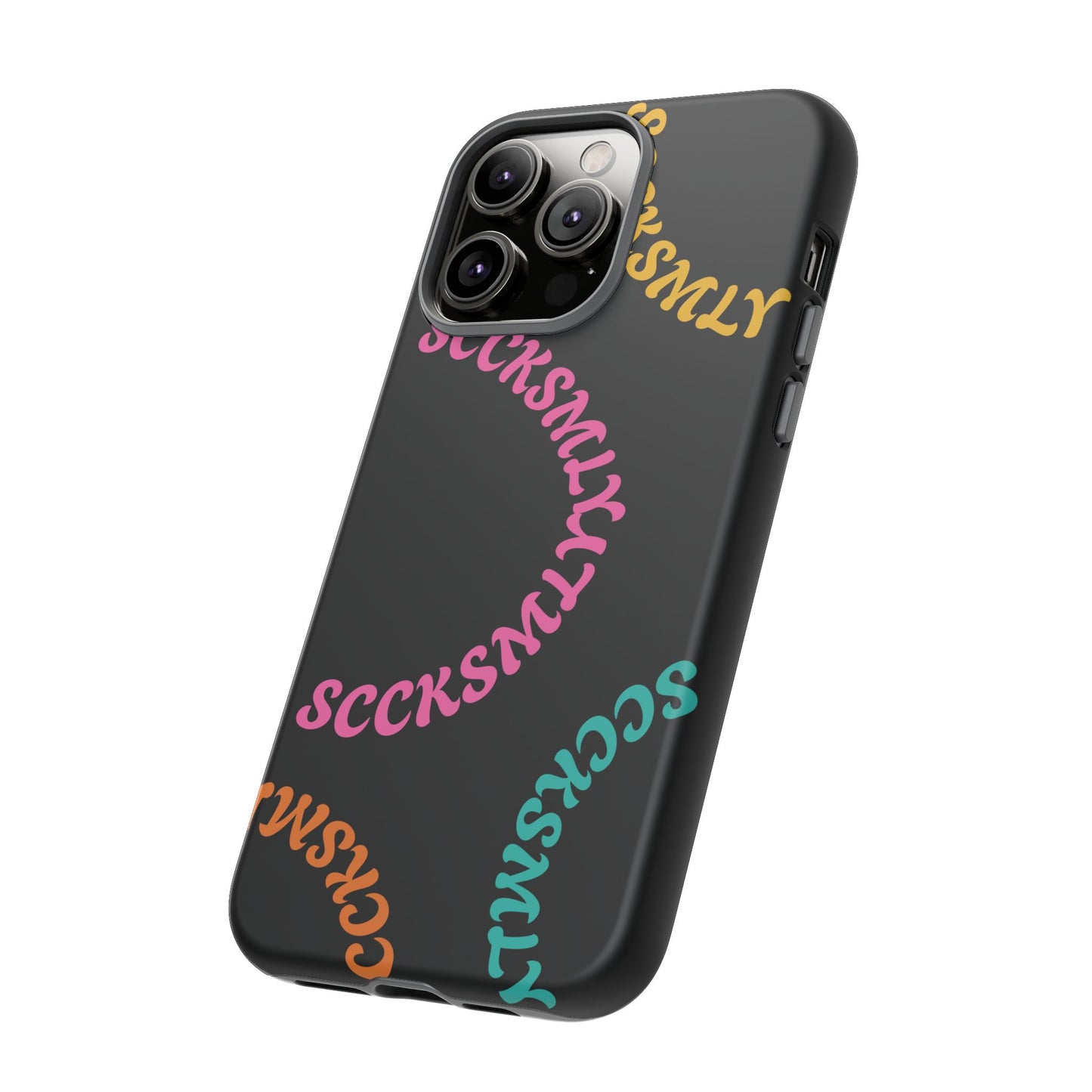 Y2K Wavy Script Tough Case for Apple- Black