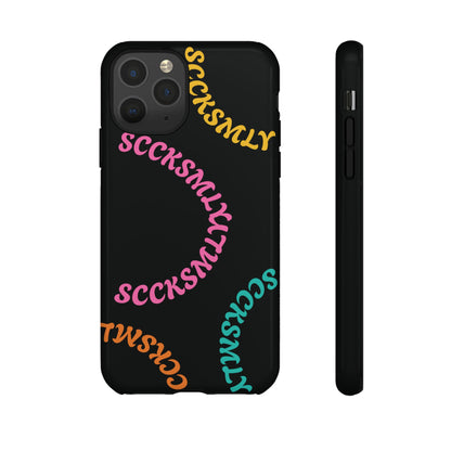 Y2K Wavy Script Tough Case for Apple- Black