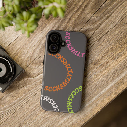 Y2K Wavy Script Tough Case for Apple- Gray