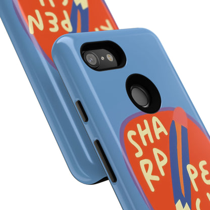 Blue "SHARPEN PENCIL" Tough Phone Case for Google Pixel
