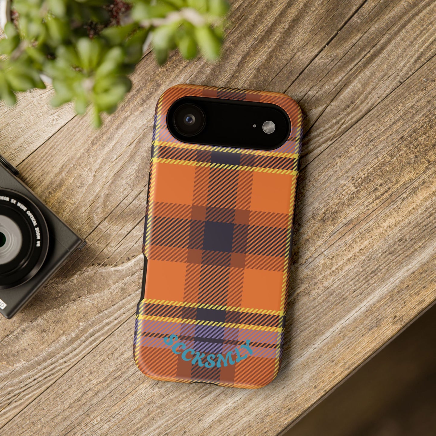 Orange Sickle Plaid  Phone Case for Apple