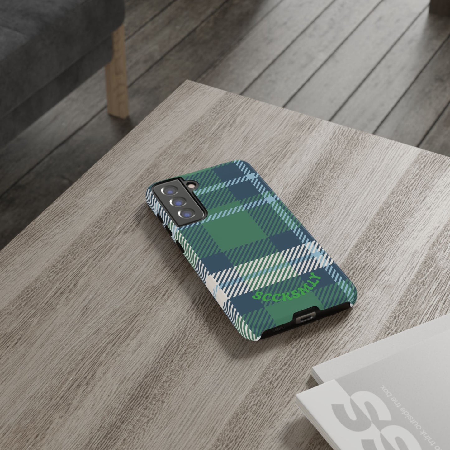 Earth and Sky Plaid Tough Phone Case for Samsung